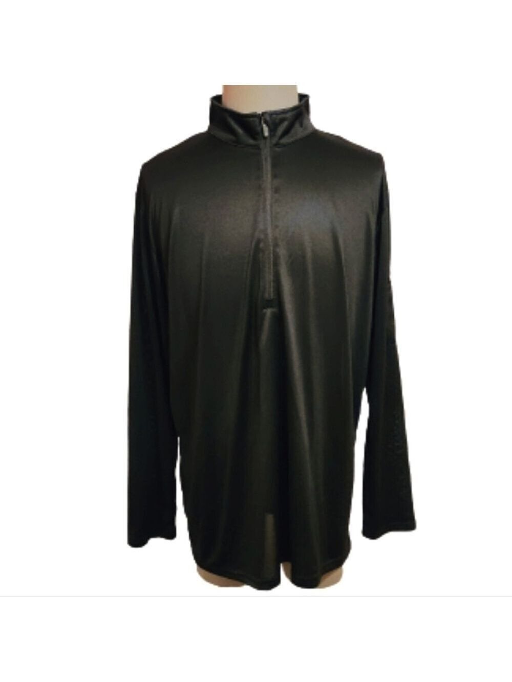 Essential Mens Quarter Zip Pullover Black 2XL